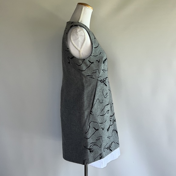 Misha Nonoo Embroidered Wool Shift Dress - sz 2 - Picture 3 of 8